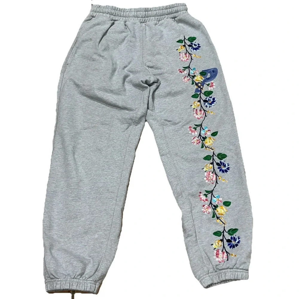 Palace Skateboards Embroidered Flower Stitch Sweatpant Gray Joggers Sz 26-31